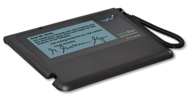 Bảng chữ ký điện tử naturaSign Pad Mobile của hãng StepOver (Đức)