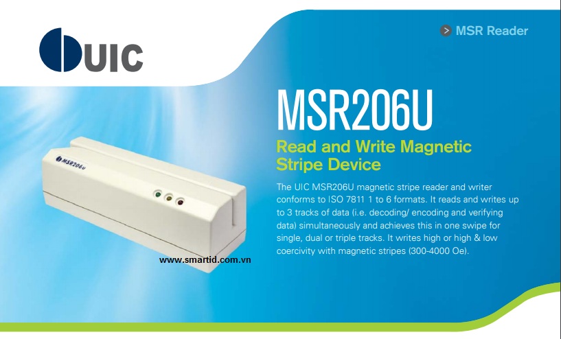 Đầu đọc thẻ từ Magnetic card Writer MSR206U Encoder chính hãng