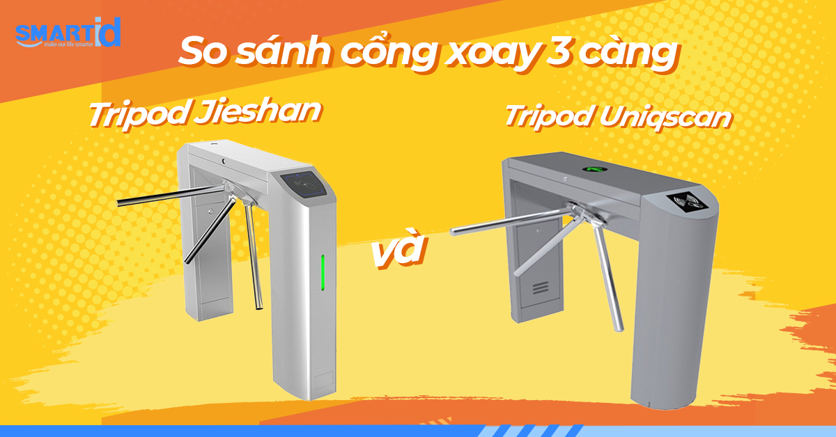 So sánh cổng xoay 3 càng Tripod Jieshan và cổng xoay 3 càng Tripod Uniqscan.