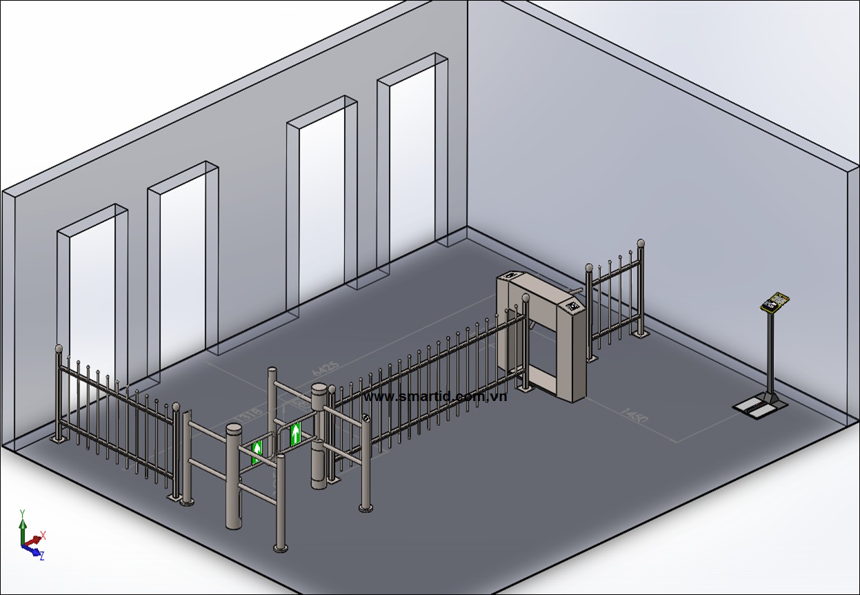 Tư vấn bố trí và lắp đặt cổng xoay 3 chấu và cổng swing barrier kết hợp bộ chống tĩnh điện ESD