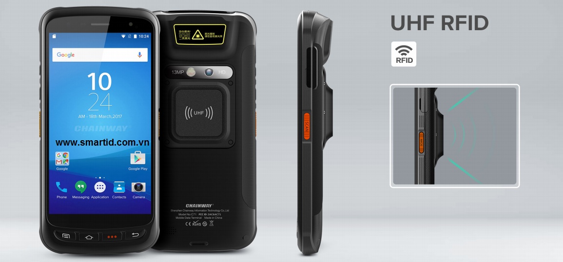 Thiết bị đọc thẻ RFID UHF/NFC/QR Chainway C71