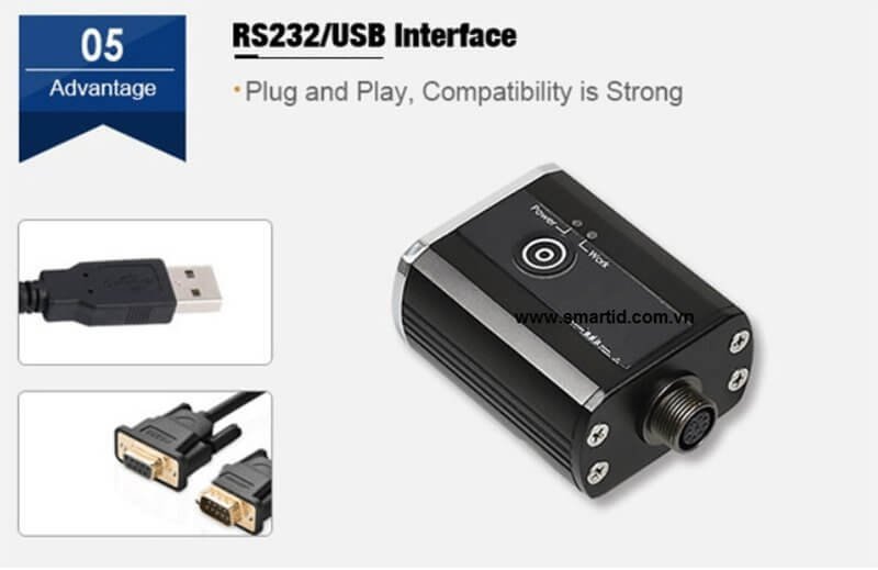 Module đọc mã vạch cố định chuẩn công nghiệp kết nối RS232 USB SV3000U
