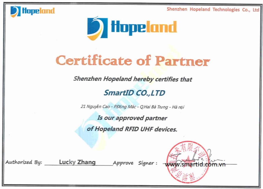 Smartid phân phối và hỗ trợ kỹ thuật chính hãng thiết bị RFID UHF Hopeland tại Việt nam
