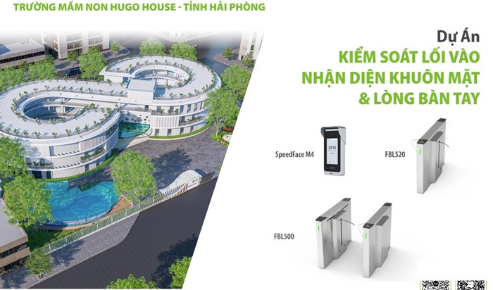 Hệ thống  cổng phân làn kiểm soát ra vào bằng khuôn mặt cho trường học