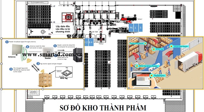 Cổng xuất nhập pallet phục vụ nhập xuất hàng và kiểm kho bằng công nghệ RFID