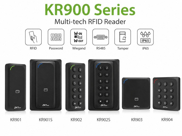 Đầu đọc thẻ đa tân sồ ZKTeco KR900 Series