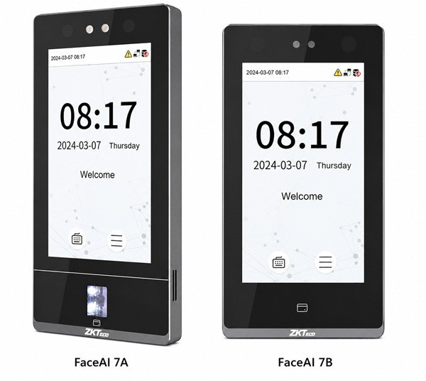 Thiết bị kiểm soát đa sinh trắc học thông minh ZKTeco FaceAI 7A/7B